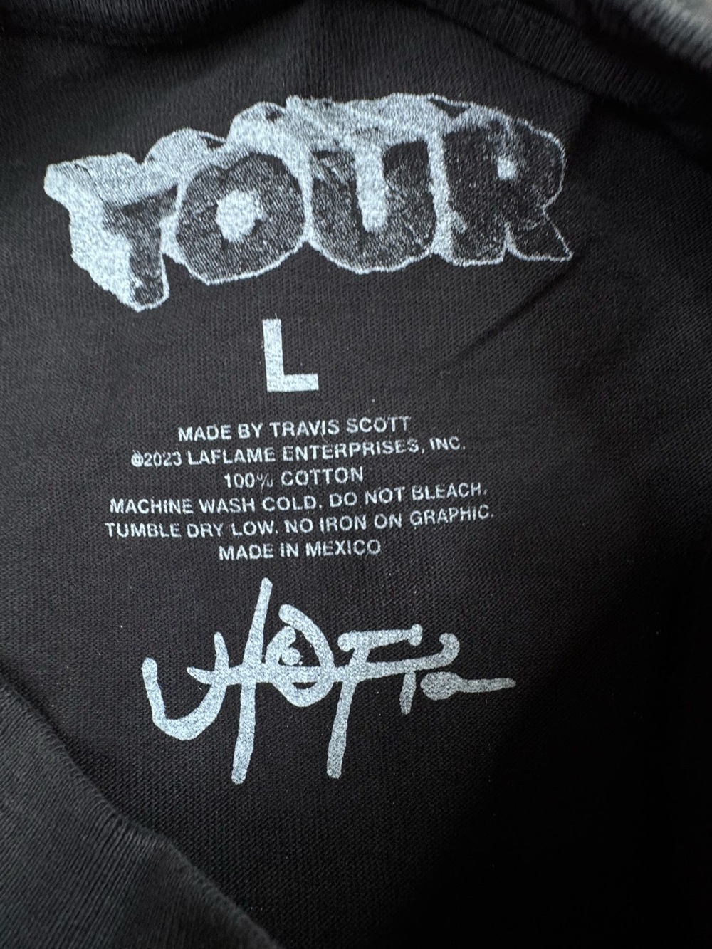 NWOT Travis Scott Tour Merch 2023 Shirt Men's Large Black Graphic Long Sleeve - Picture 2 of 11
